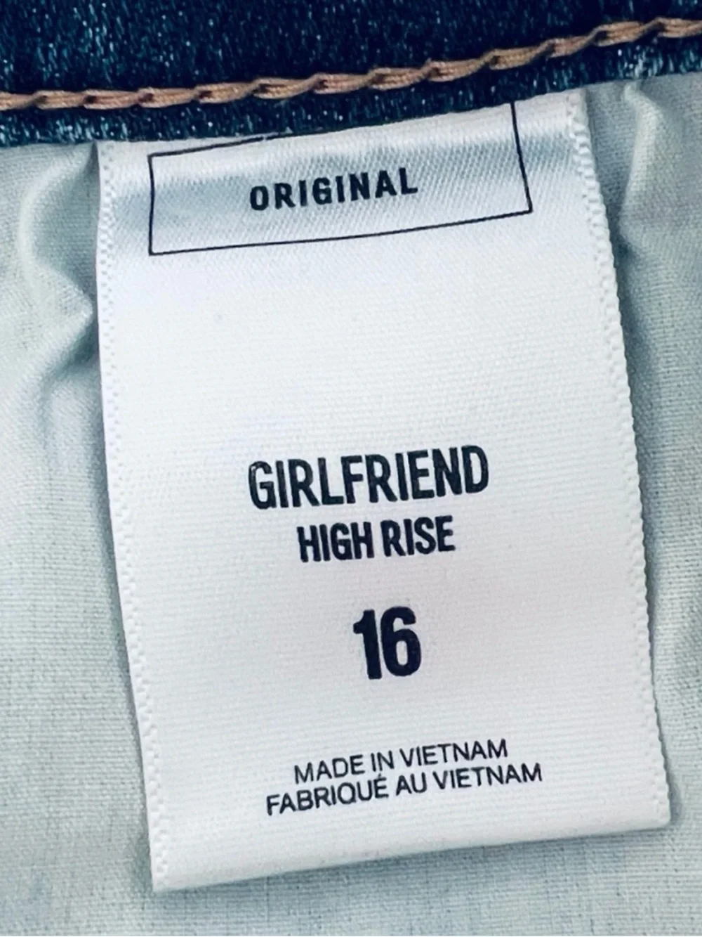 Express Girlfriend Blue Cuff Ankle Embellished Jeans Size 16 - Picture 10 of 11
